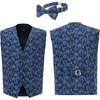 Floral Print Vest & Bowtie, Blue - Suits & Separates - 2