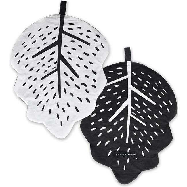 Leaf Crinkle Toy, Black - Rattles - 2