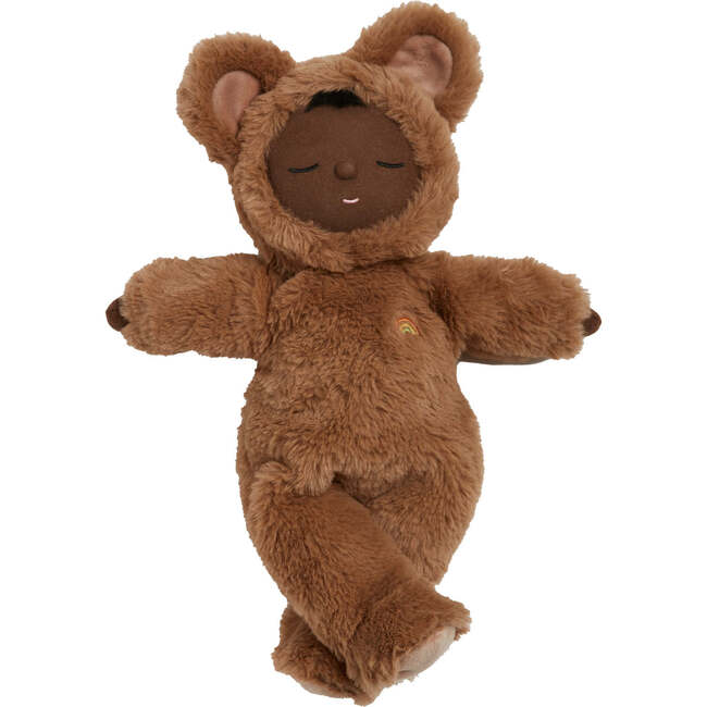 Mini Teddy Cozy Dozy Plush Toy, Brown - Soft Dolls - 1
