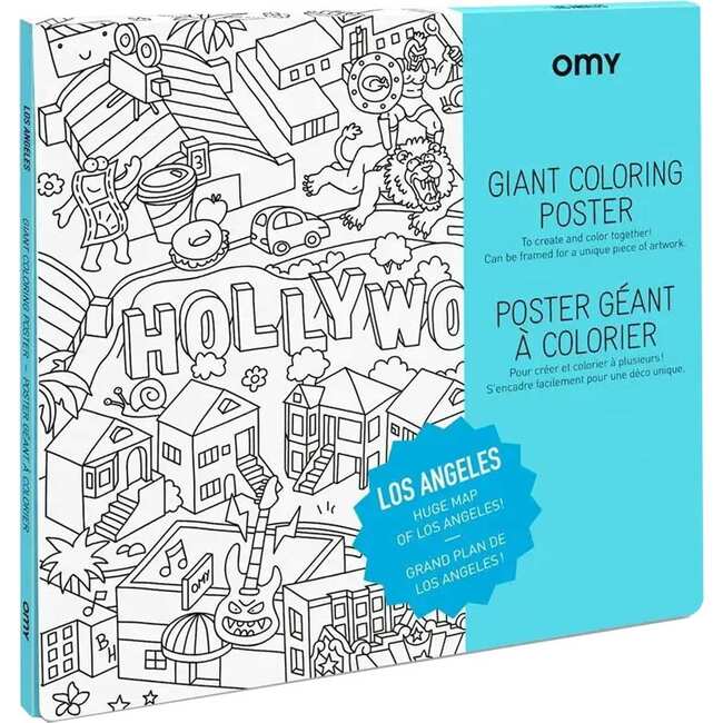 Los Angeles Coloring Poster, Multicolors