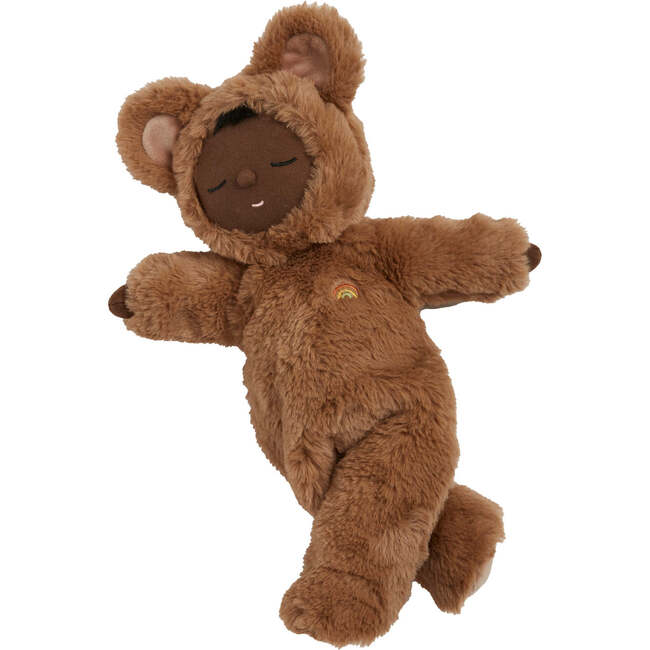 Mini Teddy Cozy Dozy Plush Toy, Brown - Soft Dolls - 3