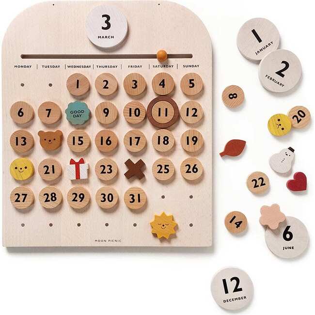 My Calendar Wooden Toy, Beige