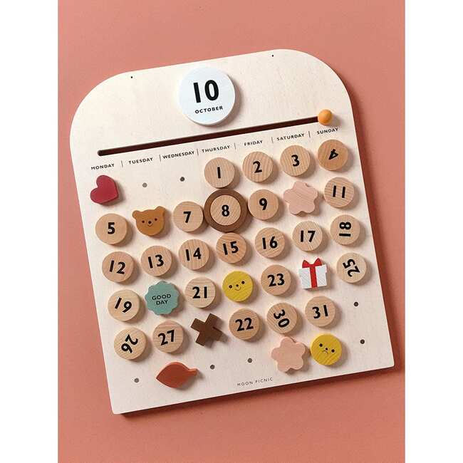 My Calendar Wooden Toy, Beige - Developmental Toys - 3