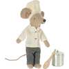 Chef Mouse With Soup Pot & Spoon, Multicolors - Soft Dolls - 1 - thumbnail