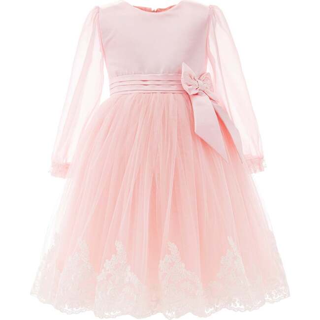 Encina Victorian Bow Dress, Pink - Dresses - 1