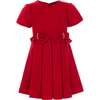 Harleigh Double Bow Pleated Dress, Red - Dresses - 1 - thumbnail