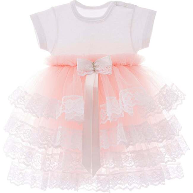 Bella Vina Ruffle Babysuit Dress, Pink