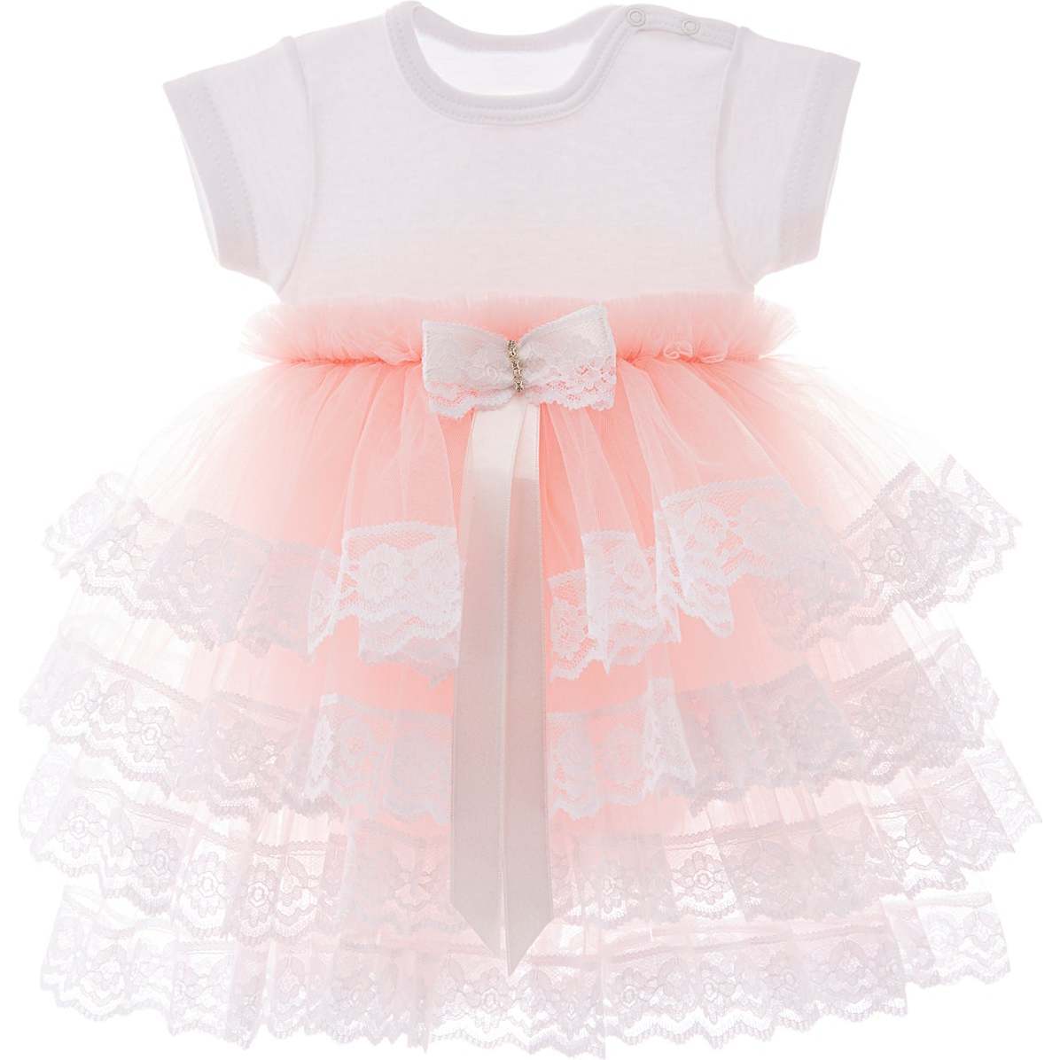 Bella Vina Ruffle Babysuit Dress, Pink - Dresses - 1