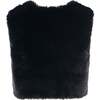 Faux Fur Vest, Black - Vests - 2