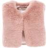 Faux Fur Vest, Rose - Vests - 1 - thumbnail