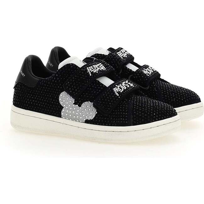 Mickey Gem Velcro Sneakers, Black