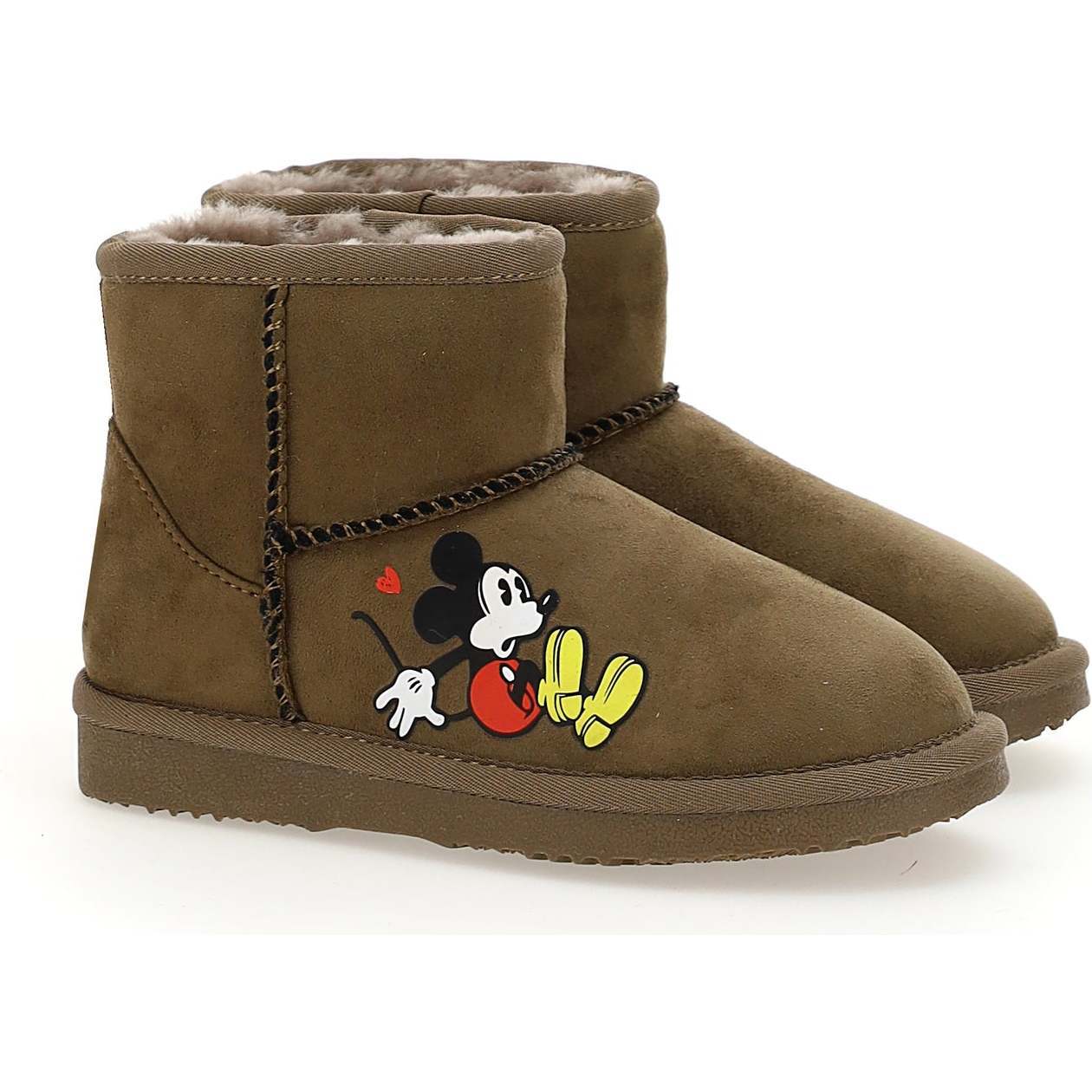 Mickey Faux Fur Boots, Brown - Boots - 1