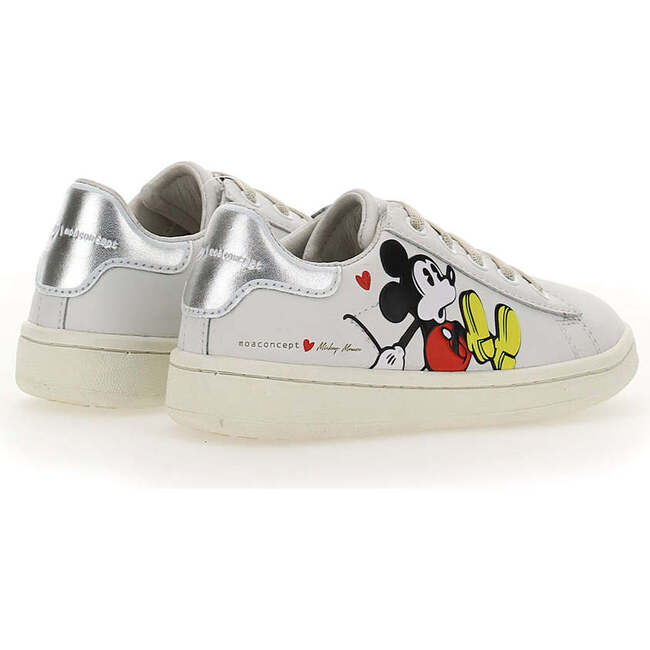 Mickey Silver Tab Sneakers, White - Sneakers - 2