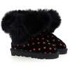 Heart Print Winter Boots, Black - Boots - 1 - thumbnail