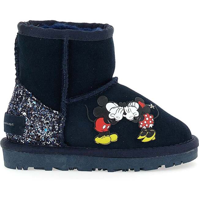 Mickey + Minnie Glitter Tab Winter Boots, Navy - Boots - 2