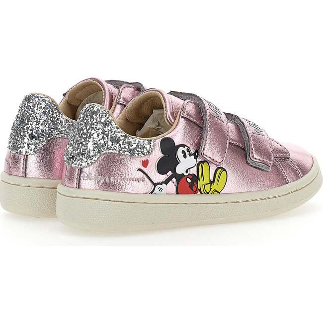 Mickey Glitter Tab Velcro Sneakers, Pink - Sneakers - 3