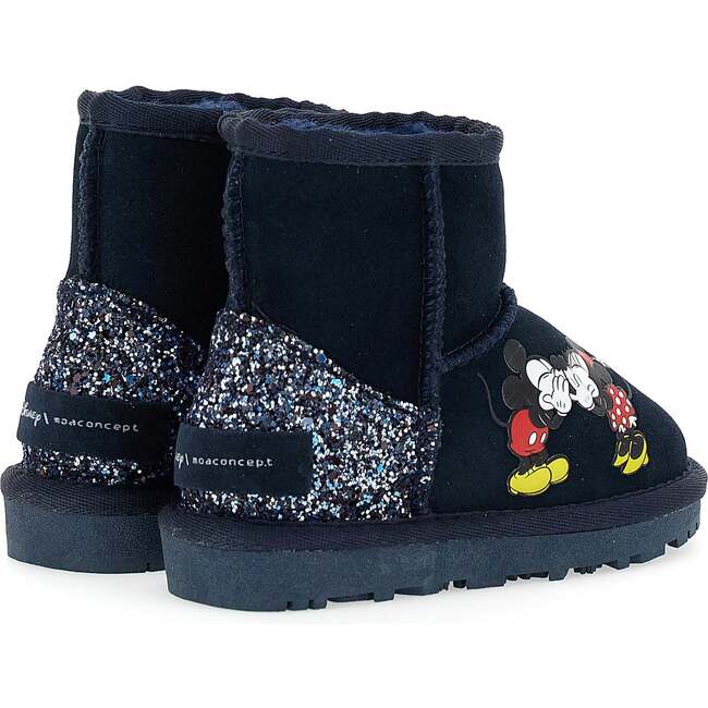 Mickey + Minnie Glitter Tab Winter Boots, Navy - Boots - 3