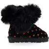 Heart Print Winter Boots, Black - Boots - 2 - thumbnail