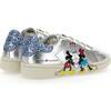 Mickey + Minnie Glitter Tab Velcro Sneakers, Silver - Sneakers - 3 - thumbnail