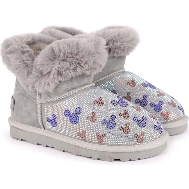 Microstud Mickey Winter Boots, Grey