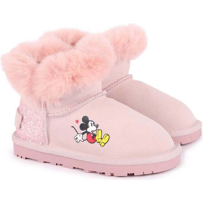 Mickey Faux Fur Boots, Pink - Boots - 1