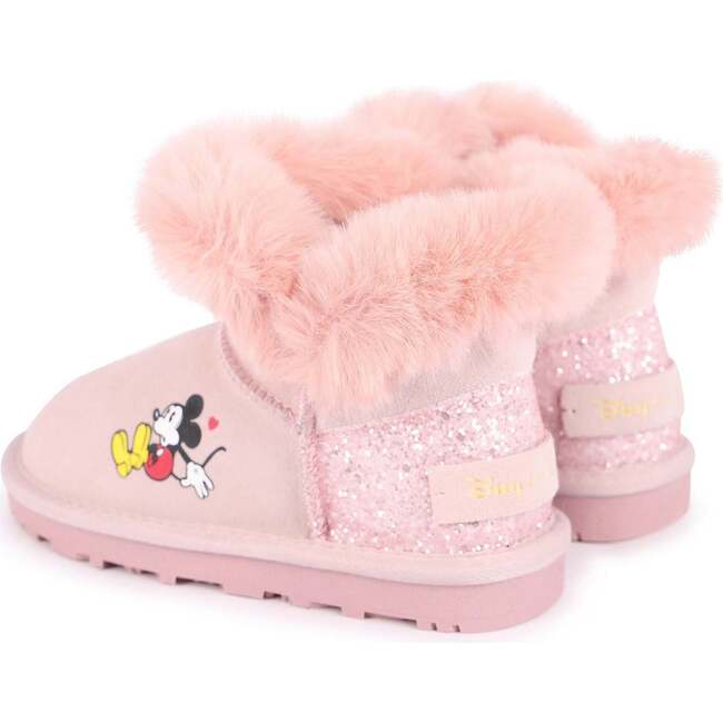 Mickey Faux Fur Boots, Pink
