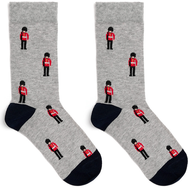 Great British Cotton Socks, Queen's Guard Grey - Socks - 1