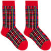 Great British Cotton Socks, Red Tartan - Socks - 1 - thumbnail