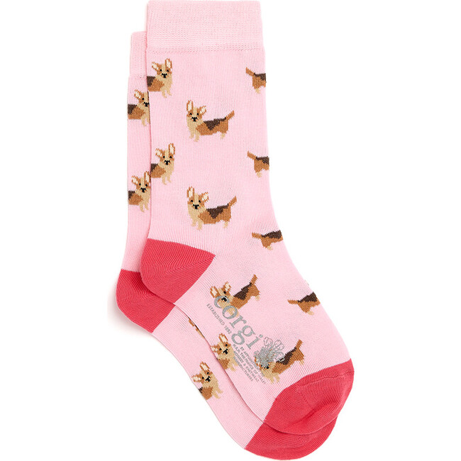 Great British Cotton Socks, Pink Corgi Dogs