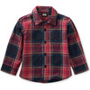 Plaid Button Up Baby Shirt, Matsuri Plaid in Red - Shirts - 1 - thumbnail