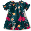 Puff Sleeve Baby Dress, Forest Floral in Green - Dresses - 1 - thumbnail