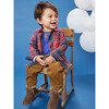 Plaid Button Up Baby Shirt, Matsuri Plaid in Red - Shirts - 3