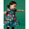 Puff Sleeve Baby Dress, Forest Floral in Green - Dresses - 2