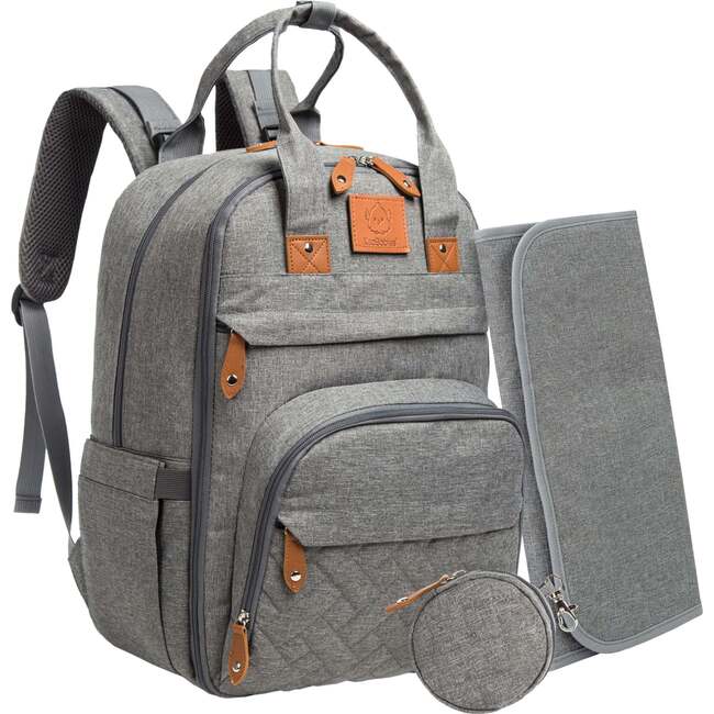 Rove Diaper Bag, Classic Gray - Diaper Bags - 1