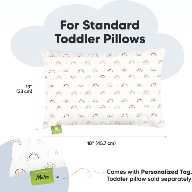 Printed Toddler Pillowcase, Jolly Rainbow - Nursing Pillows - 2