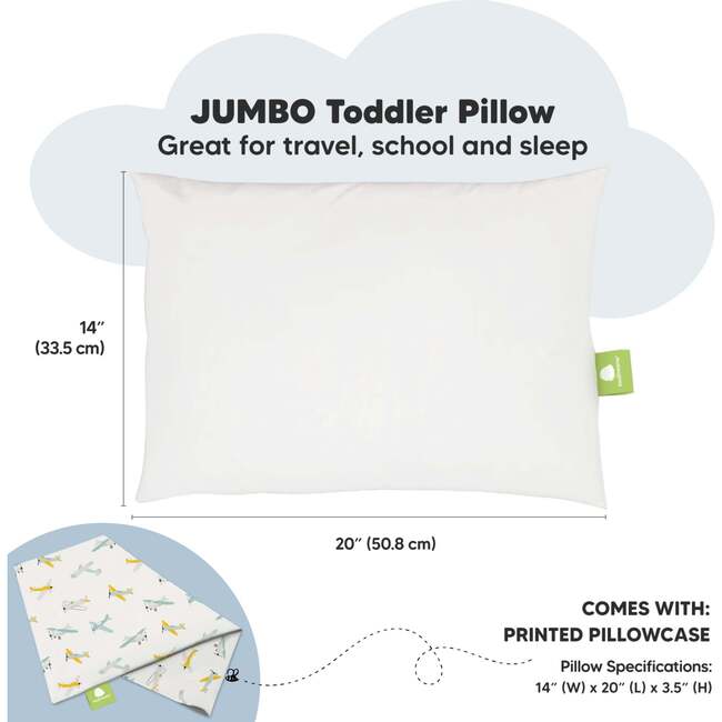 Jumbo Toddler Pillow with Pillowcase, Plane - Nursing Pillows - 3