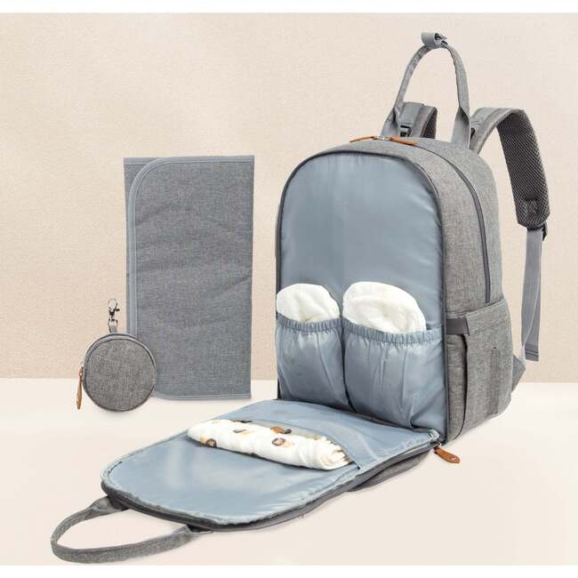 Rove Diaper Bag, Classic Gray - Diaper Bags - 3