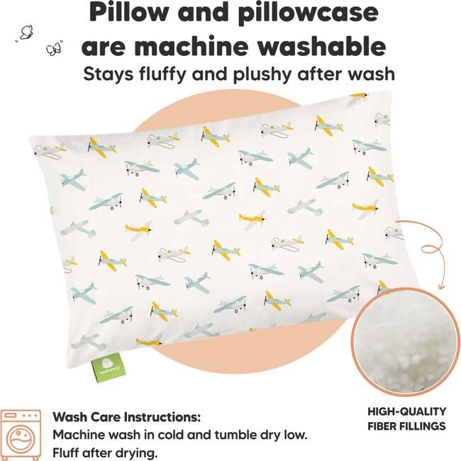 Jumbo Toddler Pillow with Pillowcase, Plane - Nursing Pillows - 4