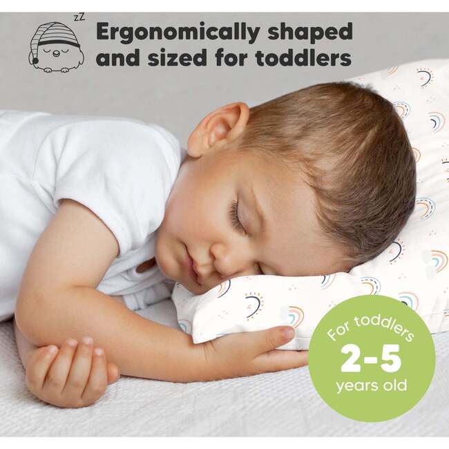 Jumbo Toddler Pillow with Pillowcase, Jolly Rainbow - Nursing Pillows - 2