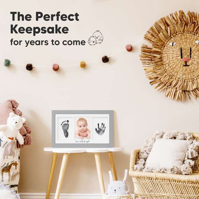 Clean Touch Inkless Hand & Footprint Duo Frame Kit, Cloud Gray - Playmats - 7