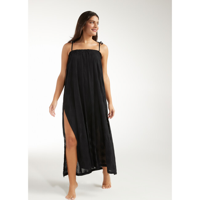 Women's Susanna Cinched Maxi Dress With Side Slit, Black