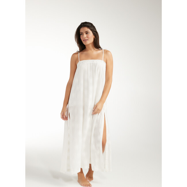 Women's Susanna Cinched Maxi Dress With Side Slit, White