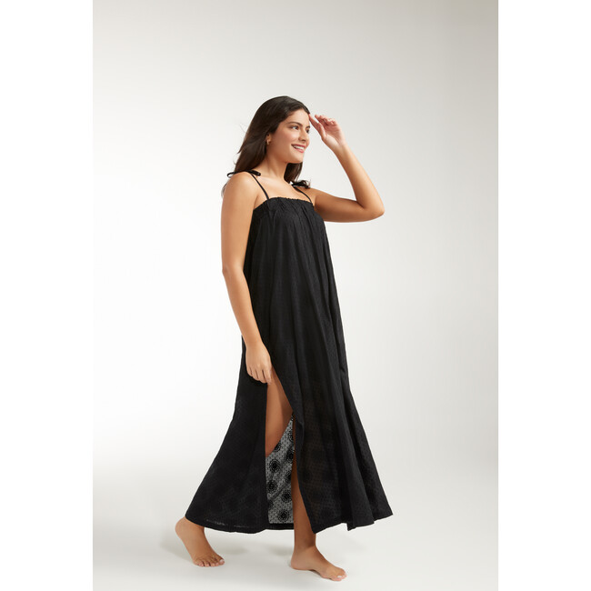 Women's Susanna Cinched Maxi Dress With Side Slit, Black - Dresses - 4