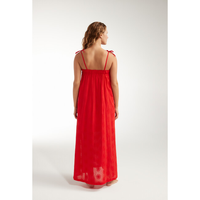 Women's Susanna Cinched Maxi Dress With Side Slit, Red - Dresses - 3