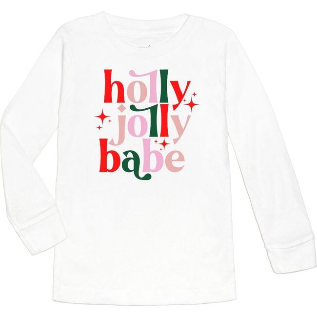 Holly Jolly Babe Long Sleeve Shirt, White
