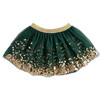 Sequin Tutu With Glitter Waistband, Emerald & Gold - Skirts - 1 - thumbnail