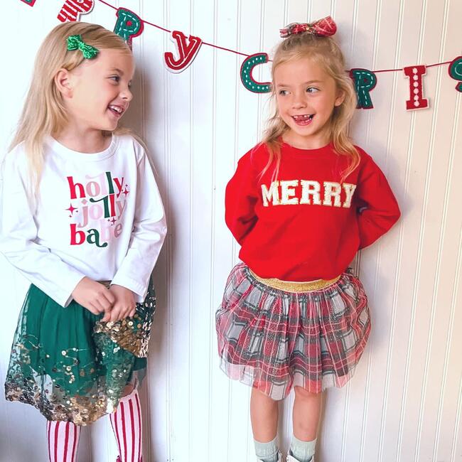 Sequin Tutu With Glitter Waistband, Emerald & Gold - Tutus - 2