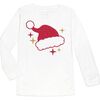 Santa Hat Long Sleeve Shirt, White, Red & Gold - Shirts - 1 - thumbnail