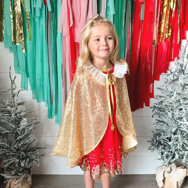 Sequin Cape, Gold - Costume Accessories - 3