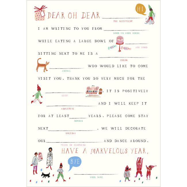 Holiday Easy Peasy Thank Yous, Set of 6 Postcards